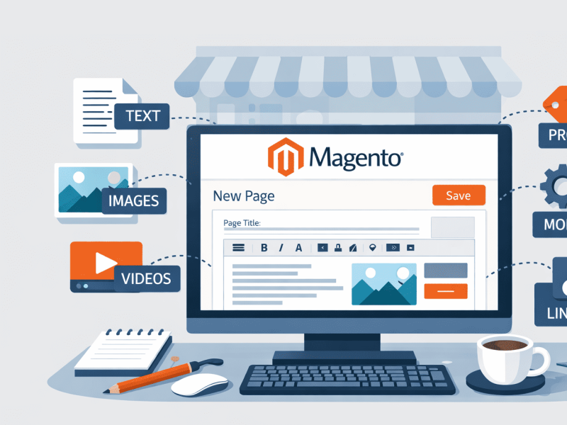 intégration de contenus sur Magento